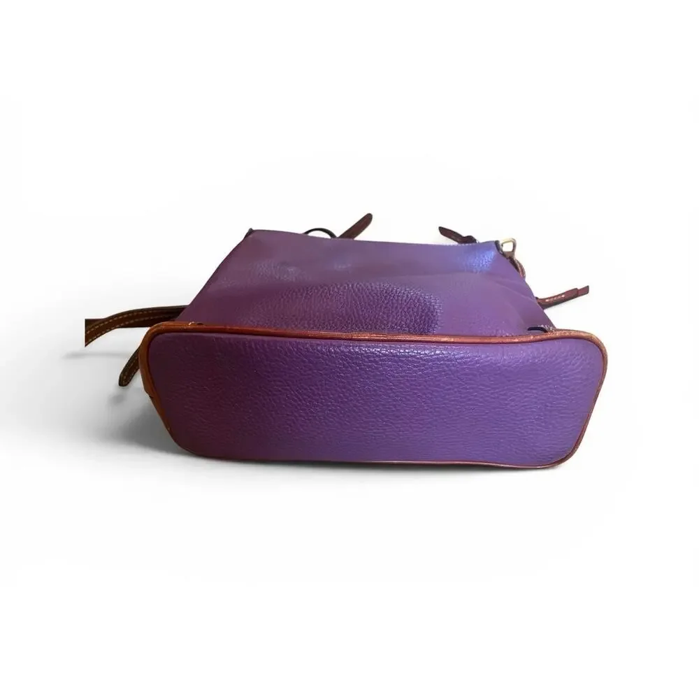 Dooney & Bourke Eggplant Purple Pebble Leather Zip Crossbody Handbag Bag